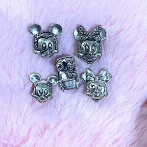 Five Pieces Mickey Mouse Minnie Mouse Charms Set